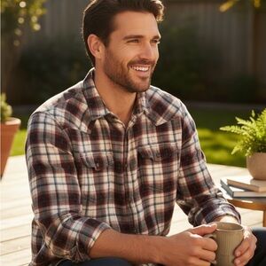 Redhead Ranch Men’s Western Pearl Snap Flannel Shirt Size 2XL Plaid